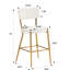 4 tabourets de comptoir de salon - Revêtement en tissu beige, base en métal, confortable pour 4 personnes, ergonomique et pratique-228603316-228603318