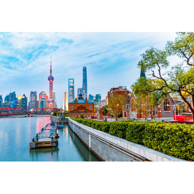 Photographie de toile tendue, "Skyline de Changhaï"