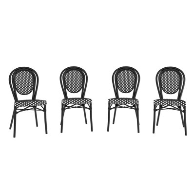 Clymer Stacking All-Weather Commercial Paris Chair with Metal Frames