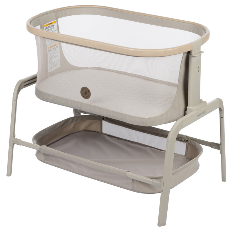 Iora Bedside Crib with Mattress, Beige