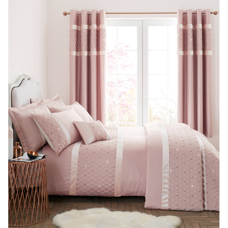 Sequin Cluster Duvet Cover Set with Pillowcases, Double - 2 Standard Pillowcases, Silver