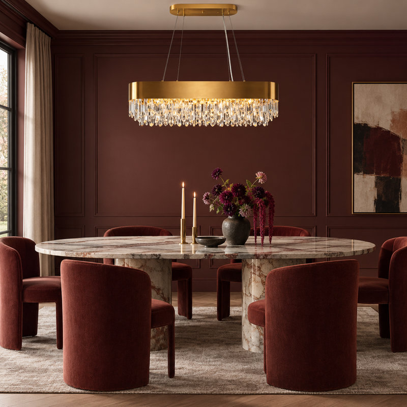 Barela 10 - Light 37" Wide Kitchen Island Pendant with Crystal Accent