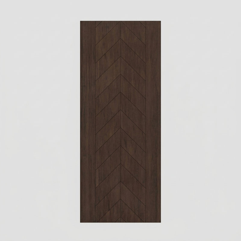 Porte à panneau encastré en acajou 96 po Chevro Slab 96 - Contemporain, moderne, brut, 48" x 96" [48" Door]