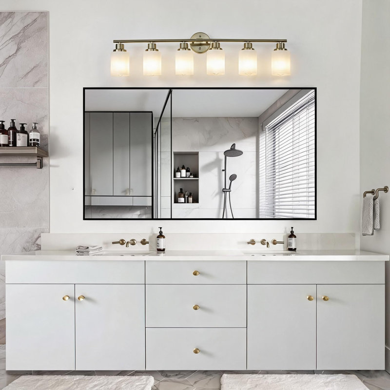 Applique murale moderne à 39 lumières en verre givré 39 pouces avec installation câblée pour éclairage de salle de bain ou de couloir