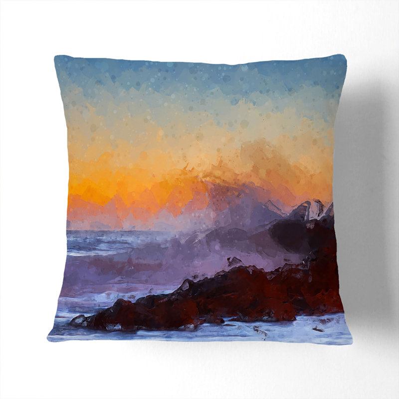 Square Throw Cushion, Black, 40cm H x 40cm W x 15cm D