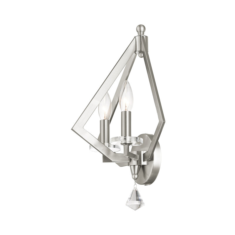 Applique murale à lumière variable à 2 lumières Holmfrith, Nickel brossé