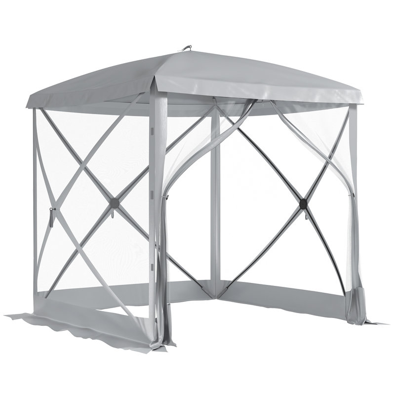 Tente de pop-up avec abri de jardin, Gris clair