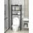 3-Tier Over The Toilet Storage Shelf, Freestanding Metal Unit With 4 Hooks And Paper Holder