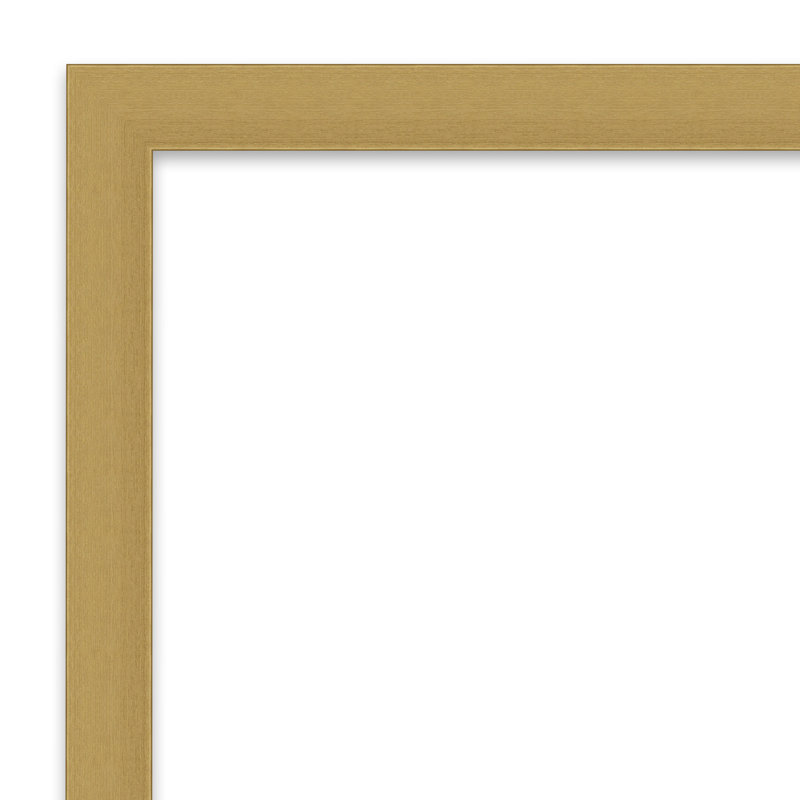 Natural Cork Bulletin Board with Gold Plastic Frame, 14" x 32"