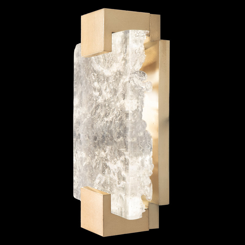Terra LED Flush Mounted Sconce, Gold, Clear, 11.75" H x 6.25" W x 3.5" D
