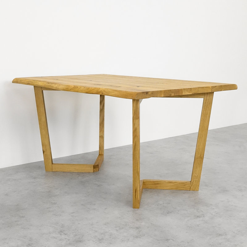 Mukerji Oak Solid Wood Dining Table, Natural Wood, H 76 x L 120 x W 90cm