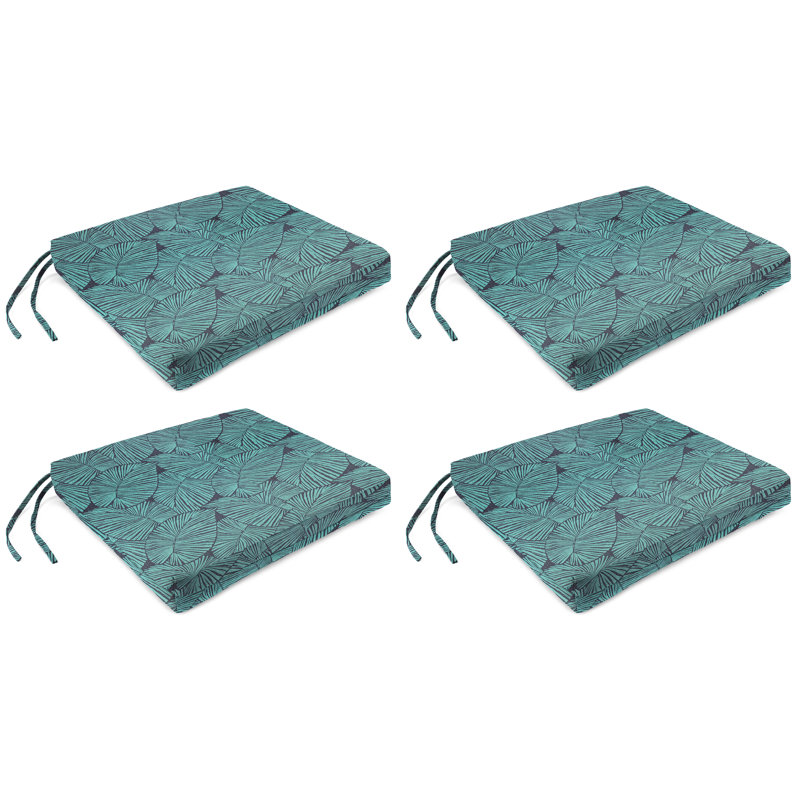 19" x 17" Outdoor Seat Cushion with Ties, Talia Caribe