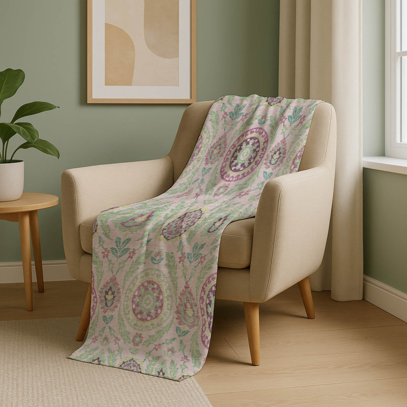 Jeté floral Sherpa ASB751 Addison, Rose