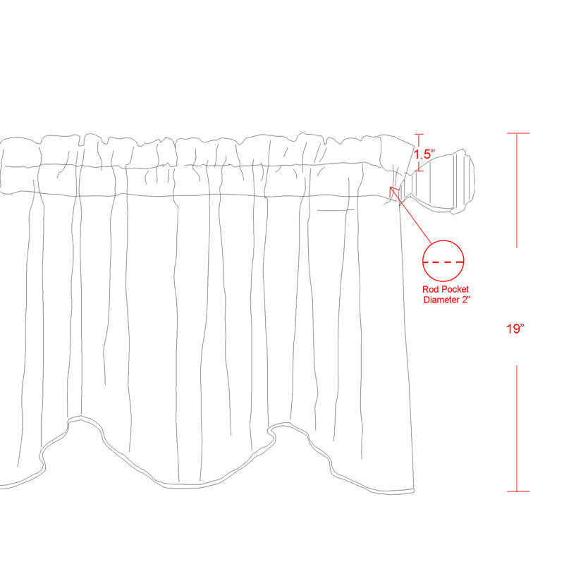 Canary Printed Grey and Yellow Microplush Rod Pocket Valance