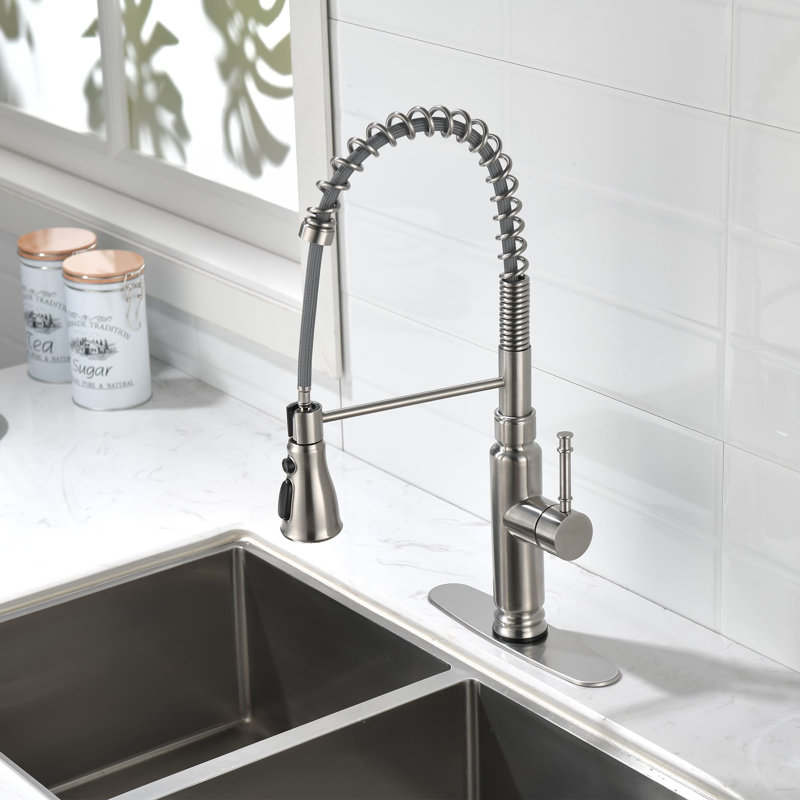 AWZTOO Kitchen Faucet, Brushed Nickel