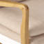 Chaise Mid-Century moderne beige, revêtement en tissu avec capitonnage et structure en bouleau, l 31,25 po x P 26,25 po x H 32,75 po, avec pieds en bois, pour le salon