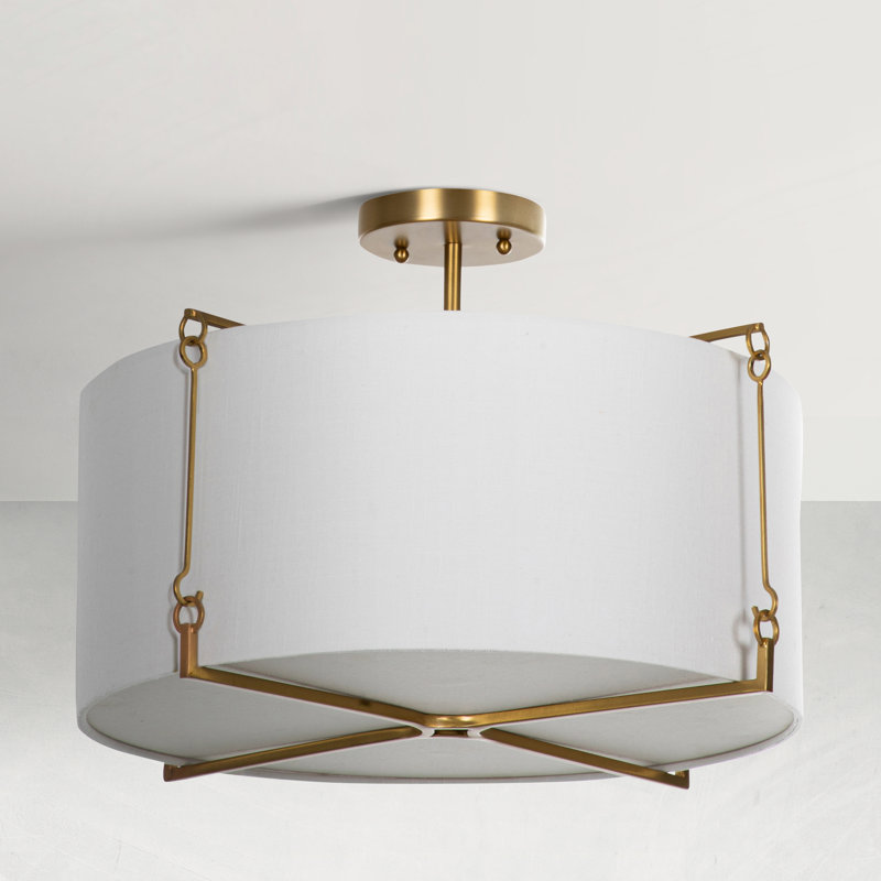 Theresa Semi Flush Mount, Brass