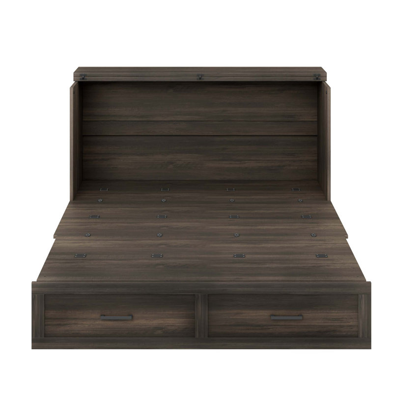 Grand lit escamotable avec station de charge, Gris