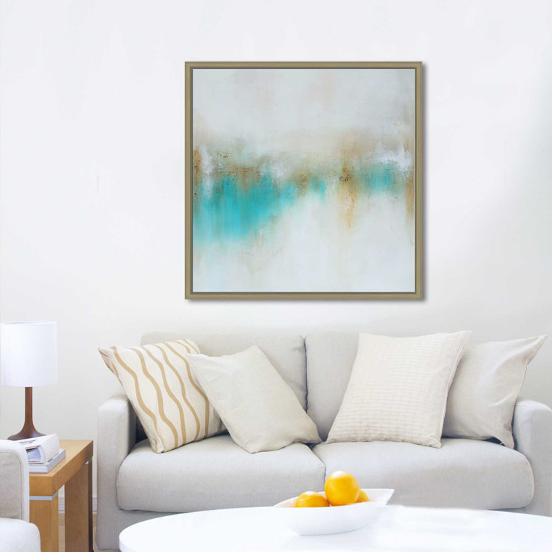 «Wonderland» par KR Moehr - Peinture, Cadre flottant champagne, H 39,5 po x l 39,5 po x P 2 po
