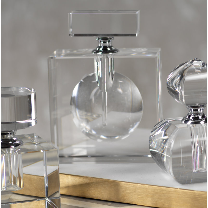 Bouteille de perfumedecorative rectangulaire en verre Sallie