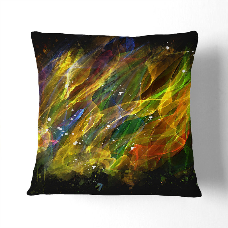 Rainbow Smoke Vol (7) Square Throw Cushion, 55cm H x 55cm W x 20cm D, Black
