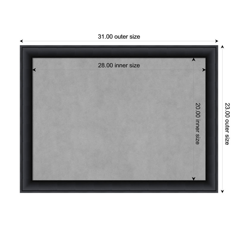 Tableau d'organisation magnétique noir Nero, H 23 po x l 31 po