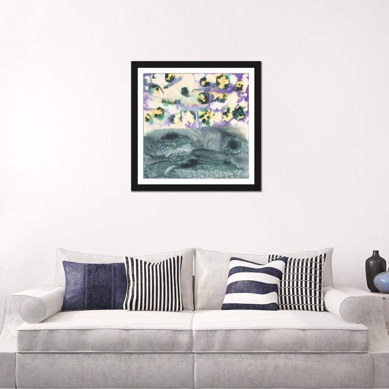 «Sans titre» par Laura Van Horne, impression sur toile, H 24 po x l 24 po x P 1 po, Papier avec cadre noir, Blanc