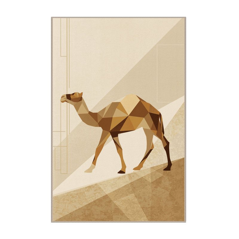 Tapis beige délavé à la machine Pavanvir, 8 x 12