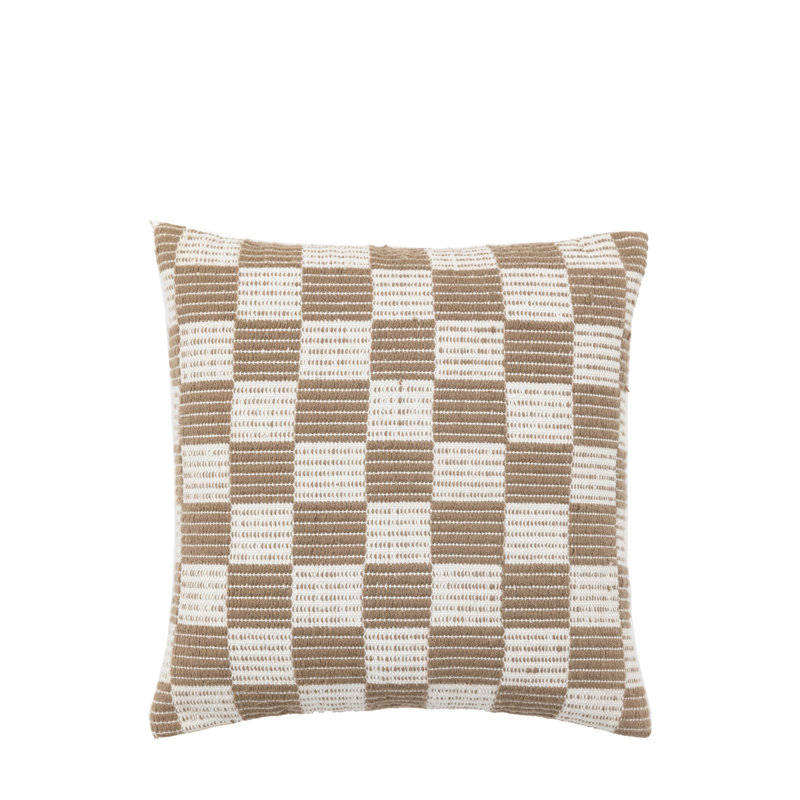 Winston Taupe Check Throw Cushion