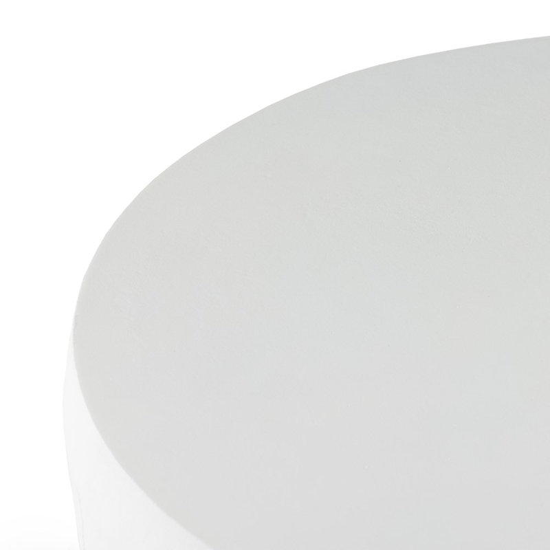 Basil Outdoor Round Side Table, Matte White