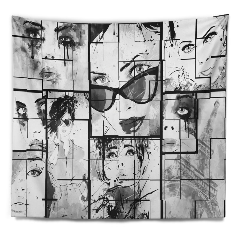 Abstract Polyester Tapestry, 32" H x 39" W