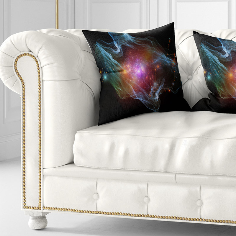  Oreiller abstrait à lumières réseau, 16 po x 16 po, Coussin décoratif