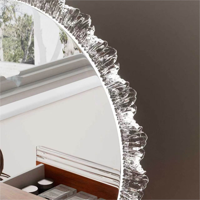 Miroir de maquillage à DEL à intensité variable avec éclairage tricolore et design Crystal Edge | Idée de cadeau