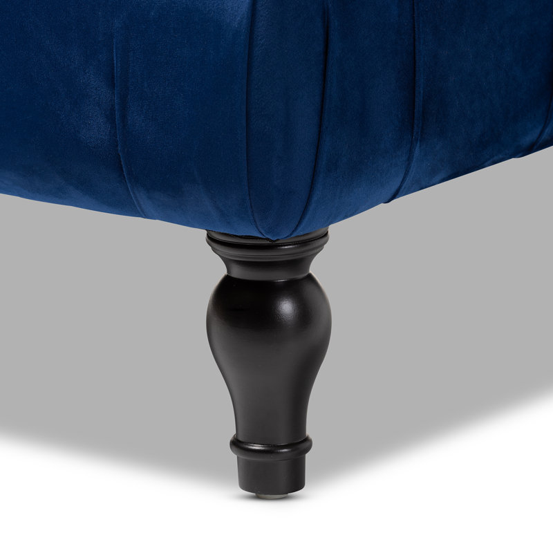 Mirenda Velvet Ottoman, Blue