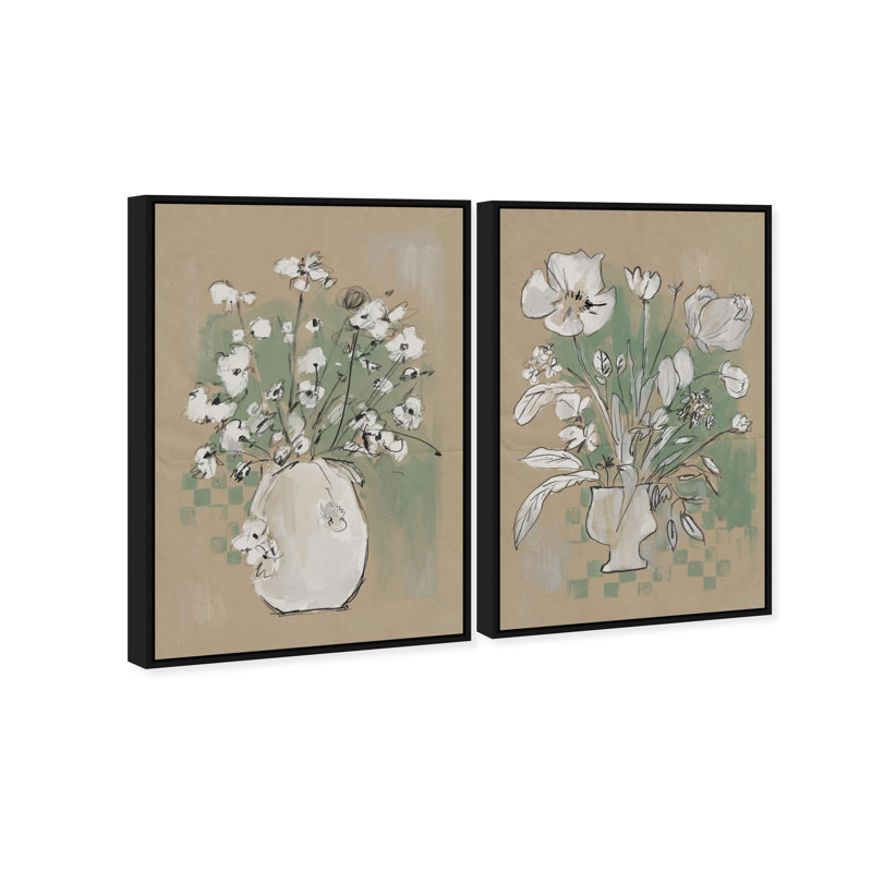 Spring Energy Set Set by Oliver Gal, 46" H x 31" W, Black Floater Frame