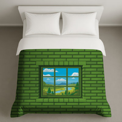 Housses de couette murales en brique verte