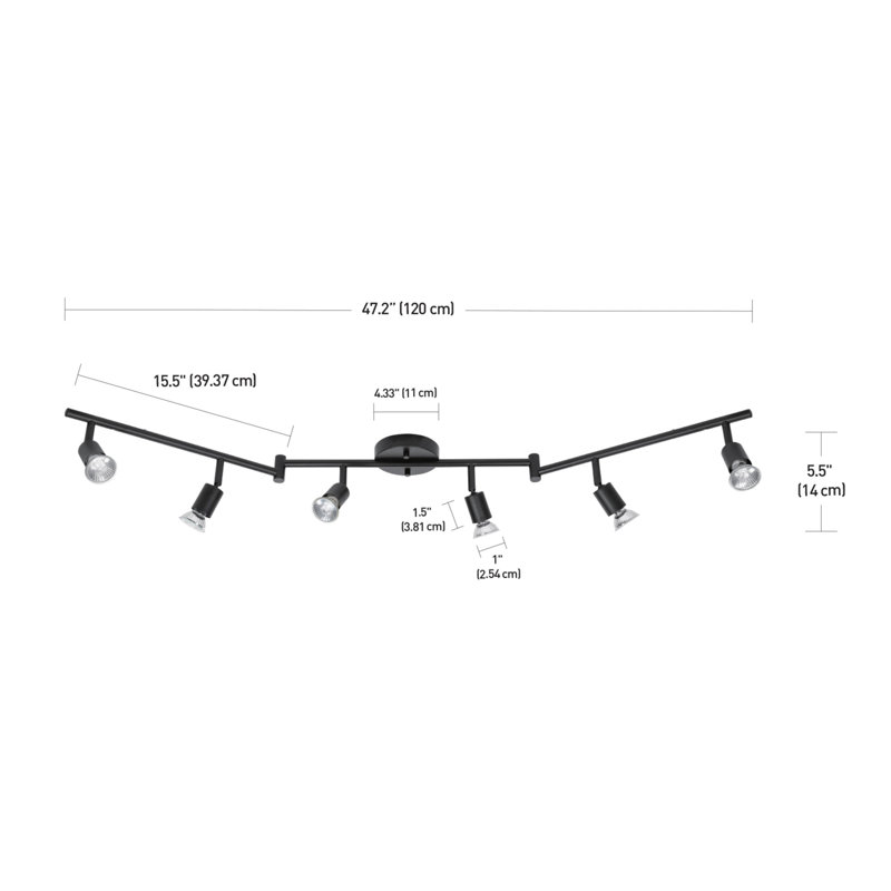 Payton Matte Black Foldable 6-Light Track Lighting Kit