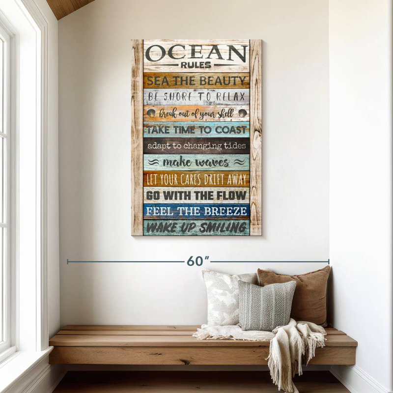 Kema Ocean Rules, typographie, H 45 po x l 30 po