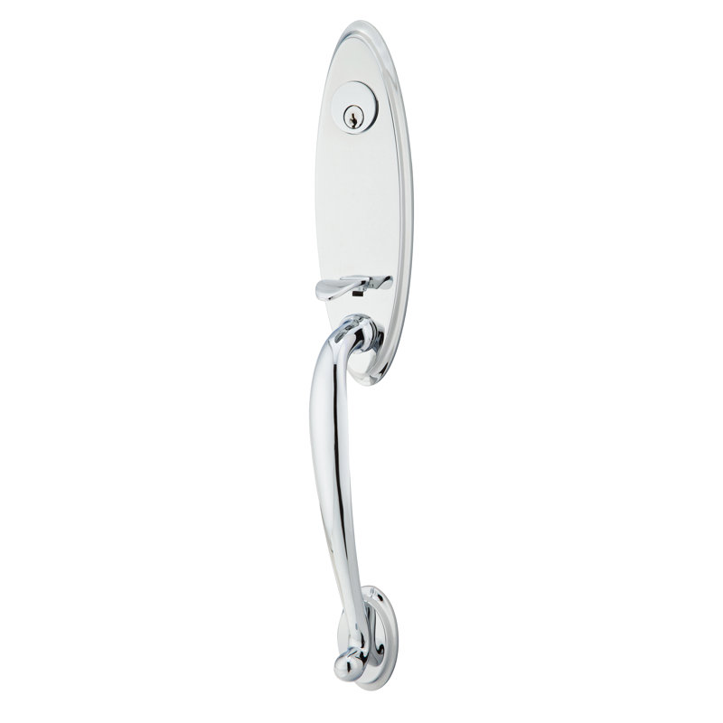 Entretoise tubulaire Emtek Marietta, Chrome poli, Poignée transparente Astoria, Réversible