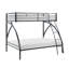 Lit superposé simple à structure noire en métal, lit pour jeunes, mobilier de chambre pour jeunes, assemblage facile