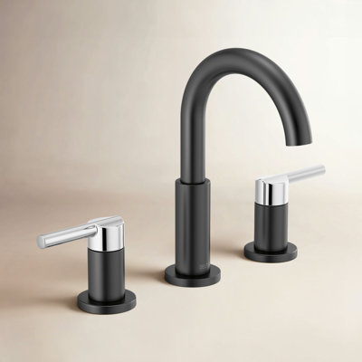 Delta Nicoli Widespread Bathroom Faucet 3 Hole, 2-handle Bathroom Sink Faucet with Drain Assembly