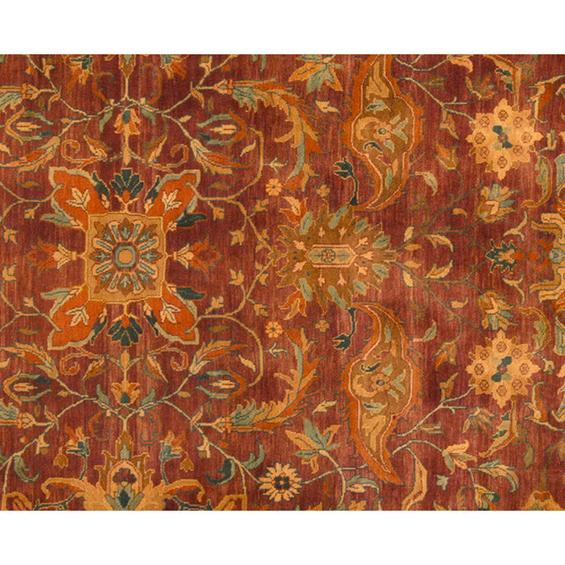 High-Quality Hand-Knotted Red And Blue Area Rug