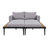 Vianette  Outdoor Patio Daybed Metal Double Chaise Lounge with Side Wood Tabletop for Drinks-321703156-272837642