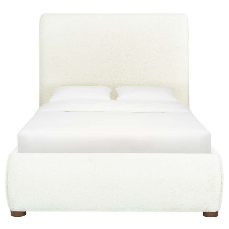 Callahan Upholstered Bed, Full, Ivory Boucle