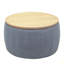 Repose-pieds rond avec rangement, fonction 2 en 1, table de bout avec repose-pieds (25,5 po x 25,5 po x 14,5 po)-2099979500