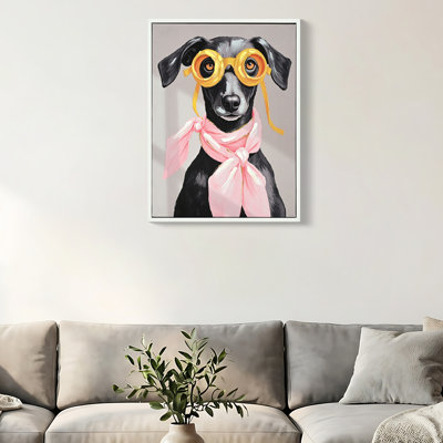 Art mural chiot de vacances 16 x 12 pouces, haute résolution sur toile de coton, prêt à être accroché dans la salle à manger