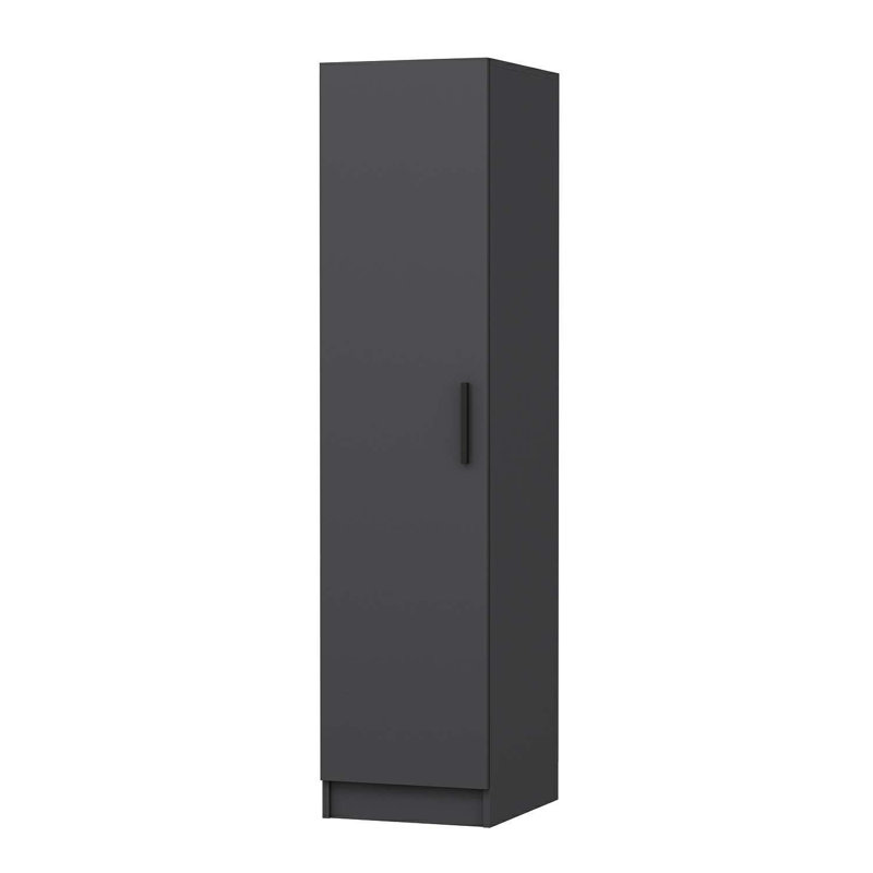 Elina Manufactured Wood Wardrobe, 190cm H x 45cm W x 52cm D, Black