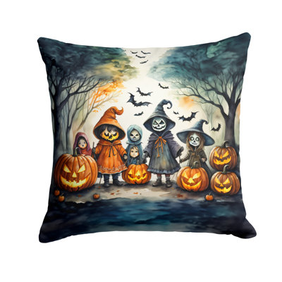 Trick or Treaters Spooky Halloween Fabric Decorative Pillow