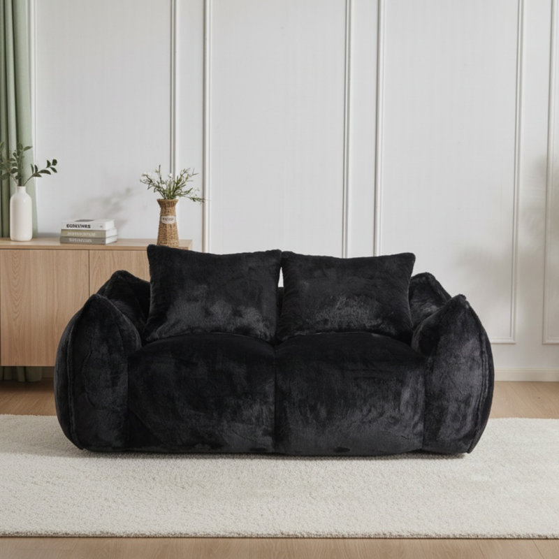 Fauteuil de lecture Loveseat Leisure, Black Fabric
