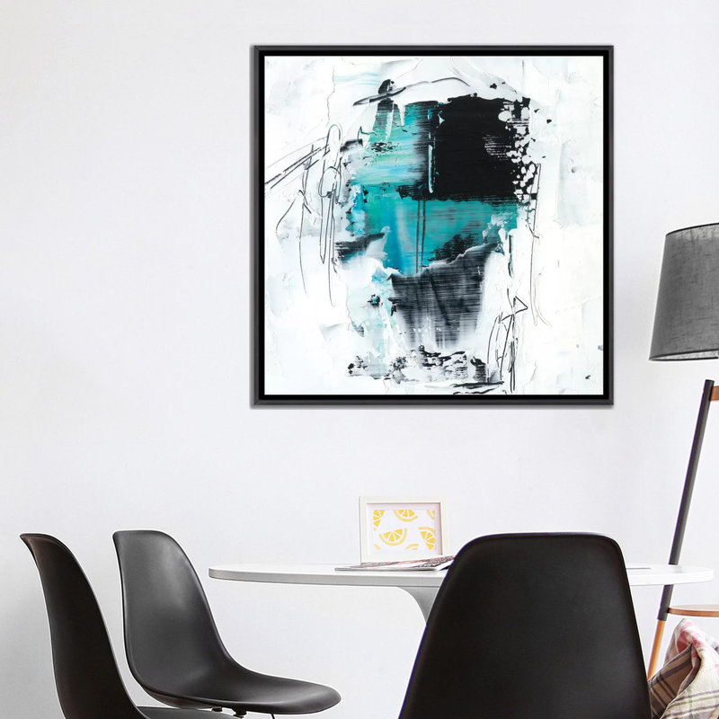«Kinetic Form IV» par Ethan Harper - reproduction d'art, H 37 po x l 37 po x P 1,5 po, Toile avec cadre noir patiné